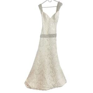 Winnie Couture Ambrea Lace Off The Shoulder Bridal Gown Off White Size 10